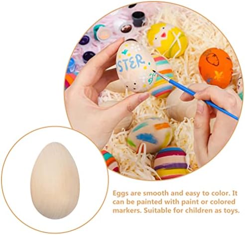 Ovos de madeira inacabados de madeira inacabados: 20pcs mini ovos de madeira de madeira para pintar ovo falso de ovo falso