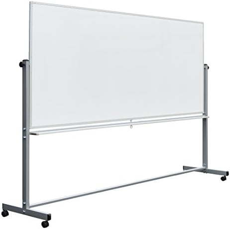 Luxor Mobile Dry Erase Double -side -side Whiteboard com estrutura de alumínio e suporte - 96 W x 40 h