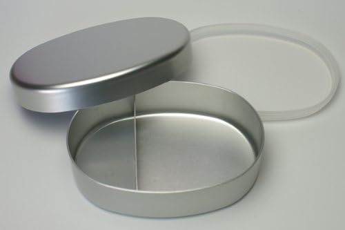 大 一 アルミニウム Daiichi Aluminium Bento Caixa, alumínio, forma oval, tampa interna, 9,5 fl oz, feita no Japão, S