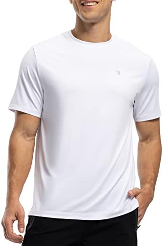 Rdruko masculino seco de fit shirts de umidade Wicking de manga curta de manga curta camisetas de ginástica ativa