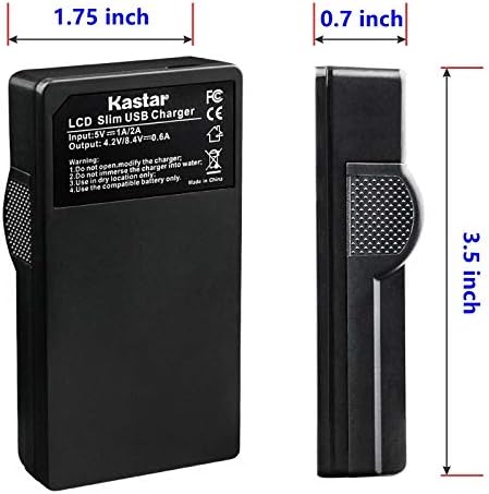 Kastar SLIM LCD Charger Replacement for Sony NP-BX1 and Cyber-shot DSC-HX50VDSC-HX300DSC-RX1DSC-RX1RDSC-RX100 RX100