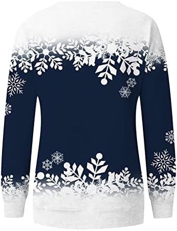 JjHhaevdy Mulheres fofas Funny Snowman Swewelts Feliz Christmas Graphic Tops soltos Camisetas impressas de manga comprida