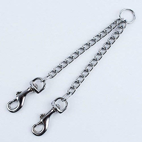 YoSoo Double Dog Coupler Twin Lead 2 Way para dois pequenos cães de animais de estimação Corrente de segurança da trela