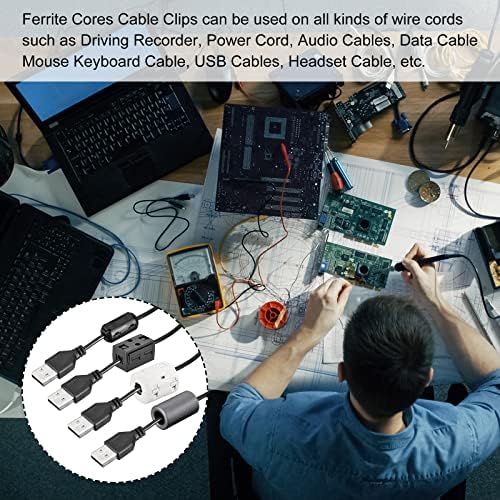 Meccanixity Ferrite Cores Ring RFI EMI Filtro de supressão de ruído 7x14x15mm Para transmissão de energia, pacote de