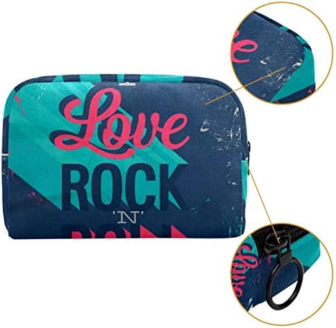 Bolsa de maquiagem Yzuouzy Bolsa de cosméticos para bolsa, pôster de rock and roll, organizador cosmético da bolsa de maquiagem para mulheres e meninas