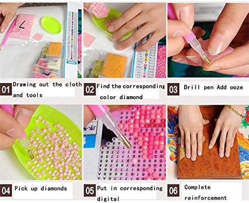 Kits de pintura de diamante completos para adultos e crianças, pintura de arte de gem