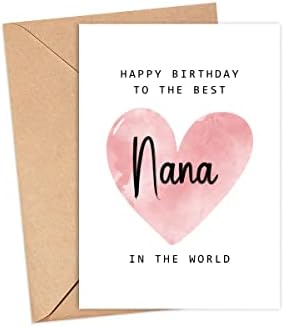 Feliz aniversário para a melhor Nana no World Card - Nana Cartão de Aniversário - Nana Card - Presente do Dia das Mães - Feliz Aniversário