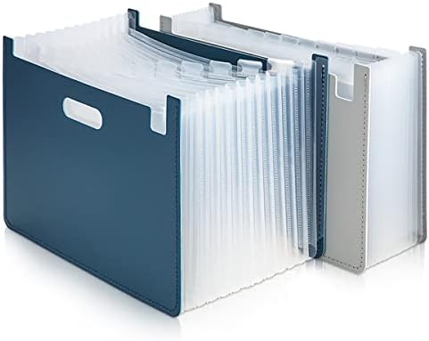 13 bolsos que expandem a pasta de arquivos do organizador com etiquetas em branco, pastas de acordeão de desktop letra A4 Paper Document Storage Organizador