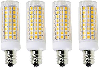 Armynetwork [4-Pack] LED E11, lâmpadas LED E11, lâmpadas de halogênio de 70W equivalentes, 650 lm, luz do dia 6000k, mini-candelabro de E11, JD T3/T4 ângulo de feixe de 360 ​​graus para iluminação decorativa interna.