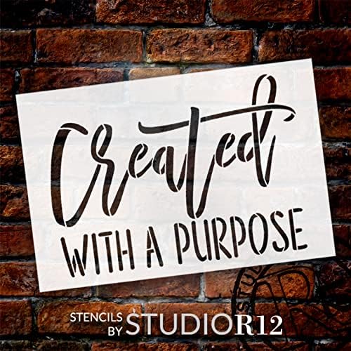 Criado com um estêncil de propósito por Studior12 | Craft DIY Inspirational Home Decor | Paint Faith Wood Sign |