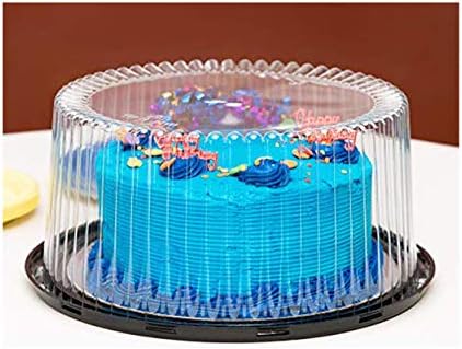 9 Recipientes de bolo descartáveis ​​plásticos portadores com tampas de cúpula e tábuas de bolo | 5 portadores redondos de bolo para transporte | Caixas de bolo de Bundt Clear/tampa |
