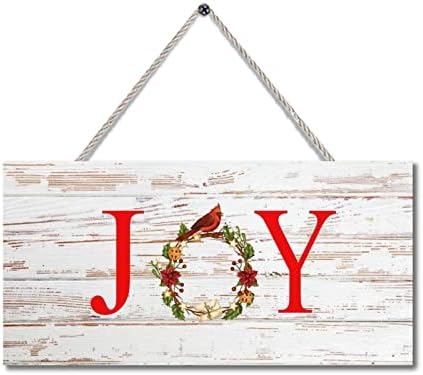Ao ar livre Feliz natal sinal de natal grinaldas de joy Joy Farmhouse Entrada de madeira placas Decoração de porta de natal para a sala de estar da porta da frente Home Parede 4x8 polegadas