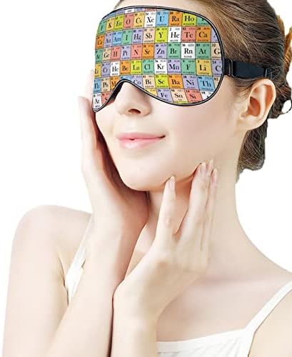 Funnystar abstrato mesa periódica Tabela de máscara de sono macia Tampa para os olhos para dormir Blocos perfeitos leves com cinta ajustável