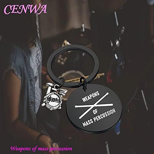 Cenwa Drummer Gift Drummer Keychain Armas de Kit de Drum de Percussão de Massa Chaves Músico de Kitchain
