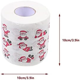 Cabilock House Gifts 4 Rolls Papéis de banheiro de Natal decorativo de impressão de impressão de toalhas de toalhas
