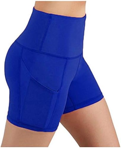 Hanzhan que executa shorts para mulheres shorts de ioga de quadril alongam fitness lady bolso de alta cintura de cintura