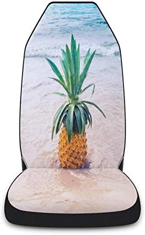 Youngkids Pineapple Ocean Beach Capas de assento de carro com 2 peças Conjunto de 2 peças Coscões universais de carro de