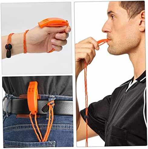 Eioflia Segurança assobia com cordão reflexivo ajustável Plástico Plástico Whistle Segurança Whistle Whistle Whistle Emergency Survival Kit para ao ar livre 4 PCs