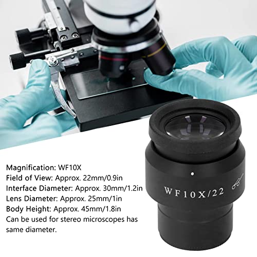Acessórios para microscópio, microscópio de vida de serviço longo 22mm 22mm Visualize a lente revestida de campo para laboratório
