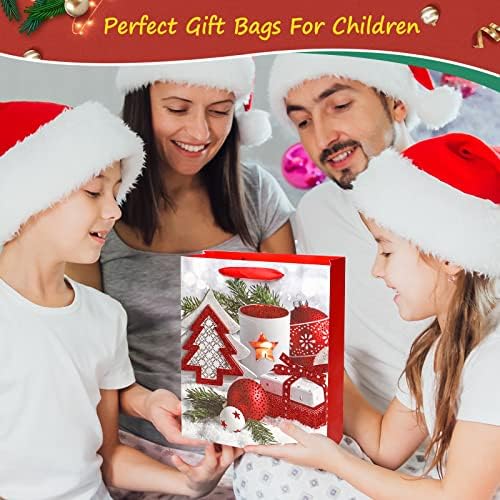 Sacos de presente de Natal, bolsas de embrulho de presente de nozes 12 pack, sacos de presente de 12,6 polegadas de tamanho médio,