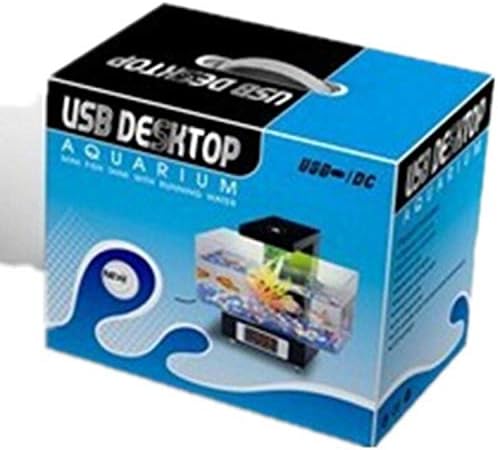 Lovepet Mini Touch Head Light Fish Tank USB Transparent Tank Desktop Electronics Aquarium de grande capacidade, preto