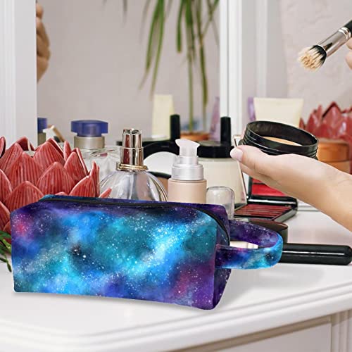 Bolsa de maquiagem Travel Bolsa cosmética Bolsa organizadora de bolsas de higiene staretry de estrela de aquarela com zíper e alça