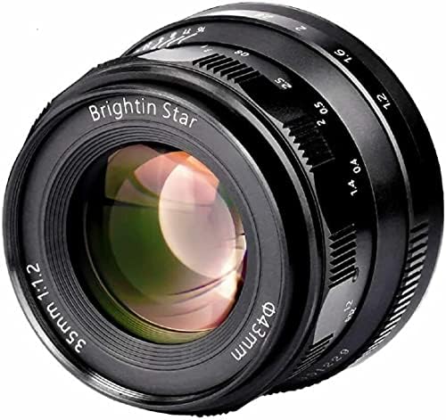Brightin Star 35mm F1.2 APS-C Lente focal clássica de foco para Fuji XF-Black Color