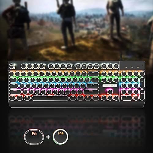 Ｋｌｋｃｍｓ Teclado de jogos mecânicos RGB LIGADA DE BACKS 104 TYPEWRITER DE TEQUENAS PARA O ESCRITÓRIO DE COMPUTADORES DE COMPUTADOR