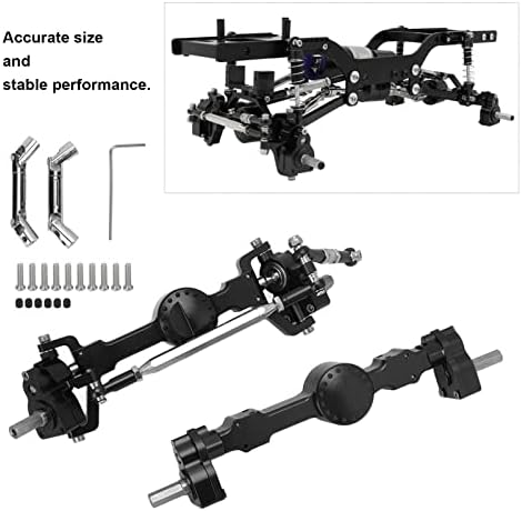 Conjunto de eixo traseiro do eixo dianteiro Dilwe RC, 146 mm/5,75 polegadas CNC Alumínio dianteiro e eixo traseiro Conjunto para Mn98