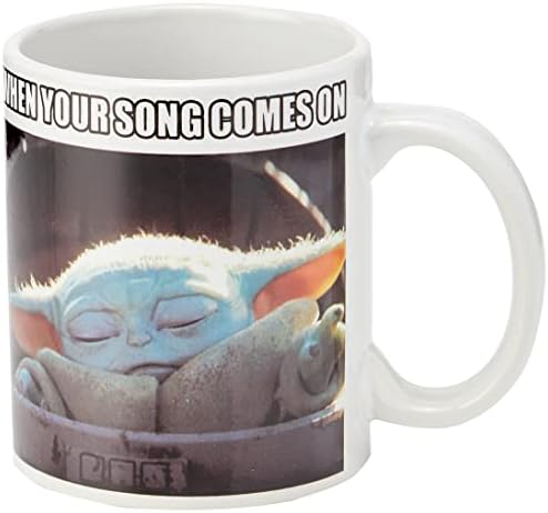 Disney Pyramid Star Wars The Mandalorian Caneca Quando sua música aparece, branco