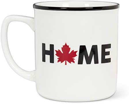 Coleção Abbott Home 27-CA-MUG-614 Home com caneca de texto de folha, 4 de altura, branco/preto