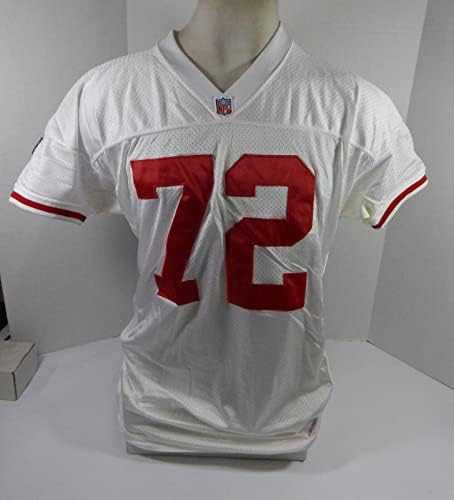 1995 San Francisco 49ers Oliver Barnett #72 Jogo emitido White Jersey 50 DP32943 - Jerseys de Jerseys usados ​​da NFL não assinada