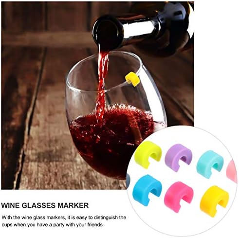 Luxshiny Silicone Wine copos Copas de vidro de vidro 8pcs Silicone Silicone Silicone Wine Cowms