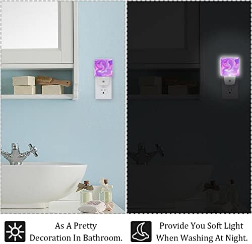 Rodailycay sensor de luz leve Padrão colorido, 2 compactores de luzes noturnas se conectam à parede, luz noturna de LED