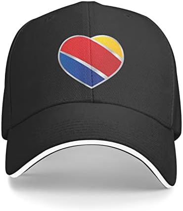 Impressão exclusiva com o logotipo da Southwest Airlines logotipo, estilo de beisebol, estilo de rua masculino e mulheres preto