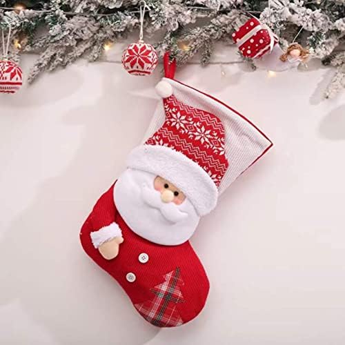 Enfeites de pano de malha de natal meias de natal meias de doces sacos de presentes grandes decorações de bolas de Natal