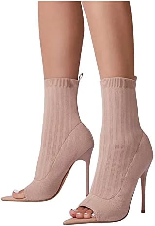 Sobre as botas do joelho para mulheres de botas elásticas femininas de inverno Botas de outono de comprimento de outono Botas femininas e saltos sexy de salto alto botas de dedo do dedo do dedo médio.