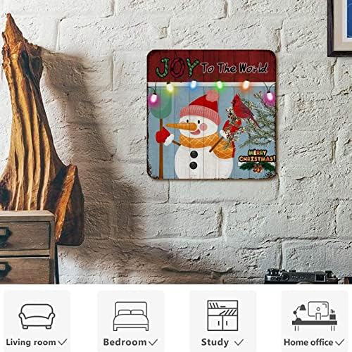 Placa de lata de lata de metal vintage PLAque Christmas Snowman Joy to the World Christmas Metal Art Print