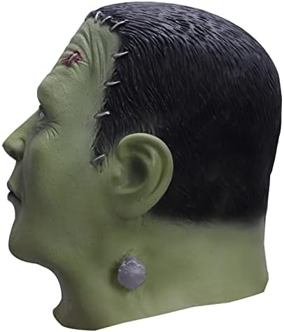 Máscara Makeatree Halloween Frankenstein, Horror Realistic Green Monster Full Rubber Rubber Latex Hate