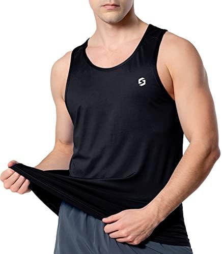 S Spowind Men's Quick Dry Running Tank Top - Athletic Workout Fitness Shirts sem mangas