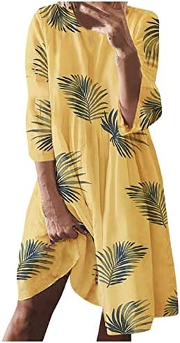 Vezad Mulheres de verão Boho Solid A-Line Dress Hollow Out Splice