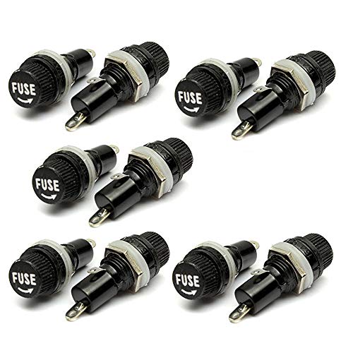 LGEGE 10PCS Painel elétrico montado 5 x 20mm portador de fusível para strendo de rádio estéreo