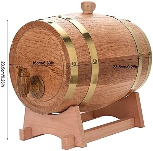 Whisky Decanter Wine Decanter Oak envelhecimento Barris de uísque Dispensador de barril de vinho Bucket sem vazamento para armazenamento vinho e bebidas espirituosas e uísque, 5L Decanter