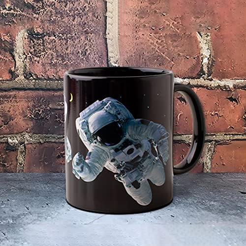 Astronauta Mudança de cor Caneca-12 oz Casca de cerâmica-caneca de café mágica-copos de café mágico-Presentes de cool usados