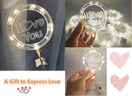 Elufly I Love You Circle Lights String Flower Packaging Package
