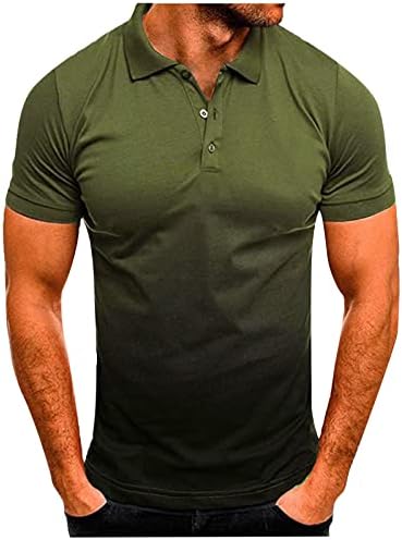 Moda de moda masculina gradiente de lapela de lapela de manga curta camisa de manga curta de manga curta Men color camise