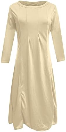 Vestidos de inverno feminino mebamook 2022 temperamento redondo pescoço de manga longa vestido de cor de cor sólida