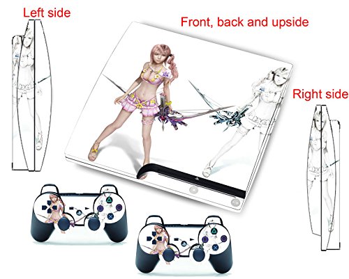 Decalques de peles de PS3 Tampa de vinil FF13 Serah White para PlayStation 3 Slim Console