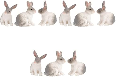 Toyandona 9 PCs crianças simuladas estatuetas estatuto estátuas de estatutos para favor cognição cognição coelho coelhinho