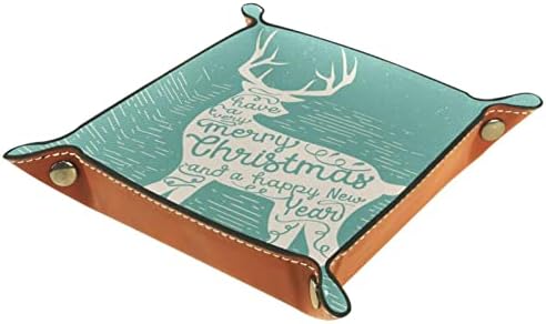 Caixa de armazenamento de veado de Natal Bandeja de mesa de mesa Alterar a carteira de caixa de moeda de caixa de moeda de armazenamento